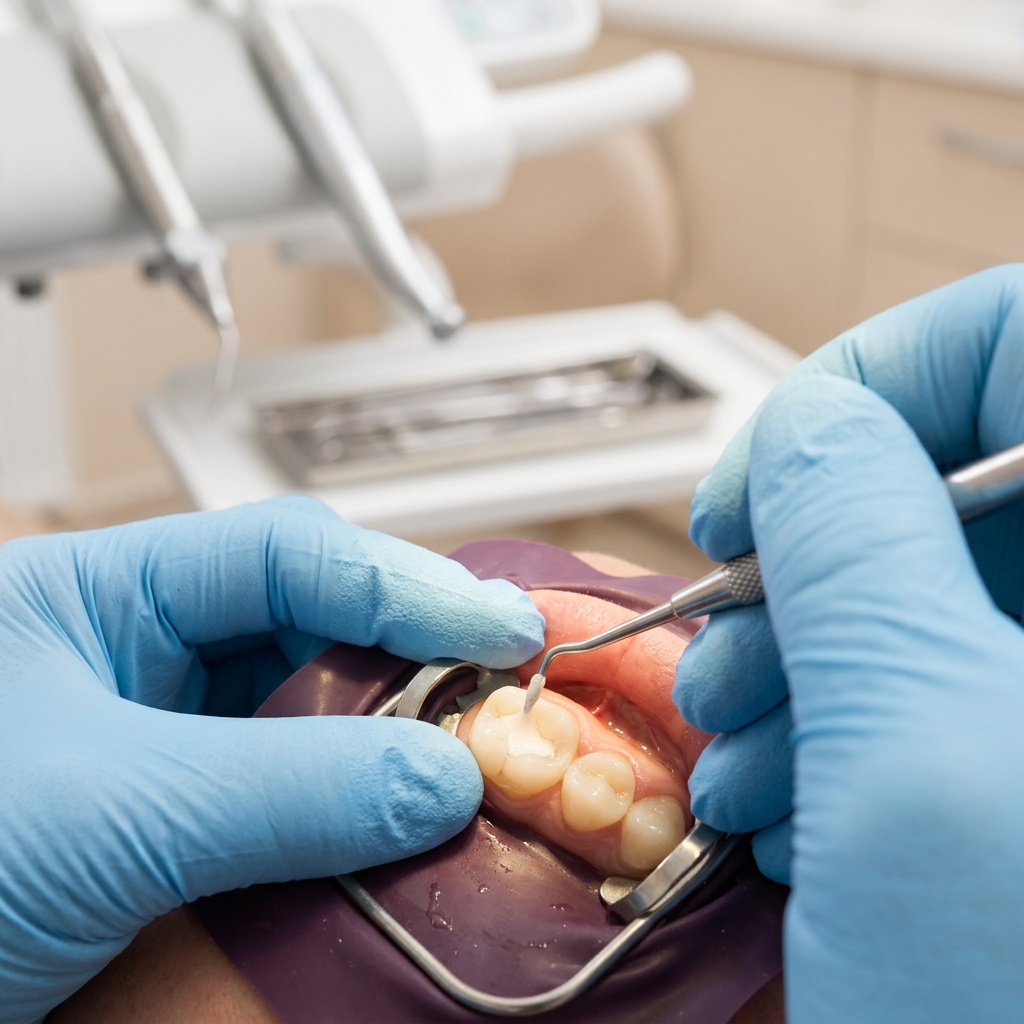Tooth-colored composite filling restoration at Brewster Dental Care
